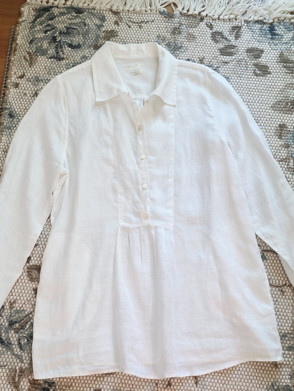 Lilly Pulitzer White Linen Button-Front Tunic